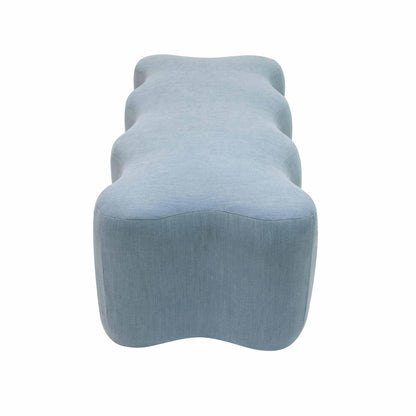 Eliana Upholstered Bench in Faded Blue Linen