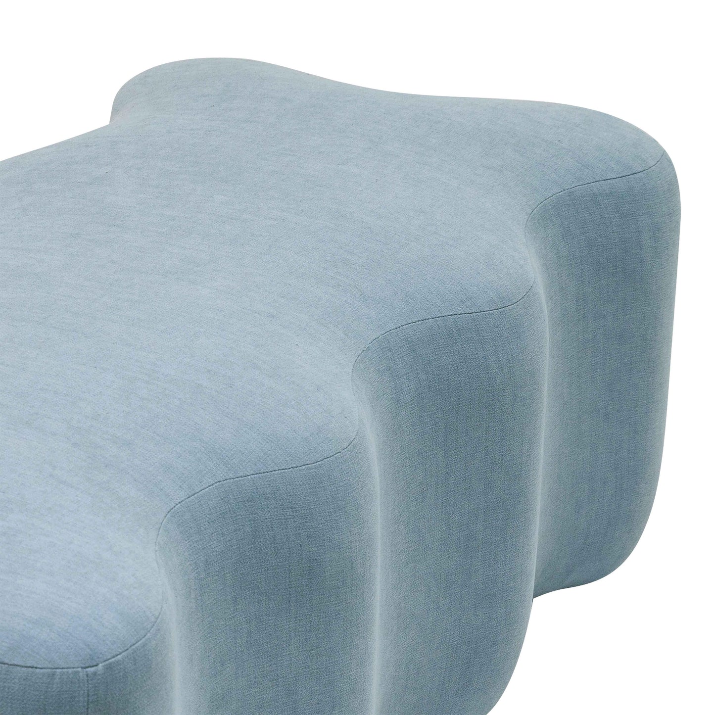 eliana upholstered bench in faded blue linen