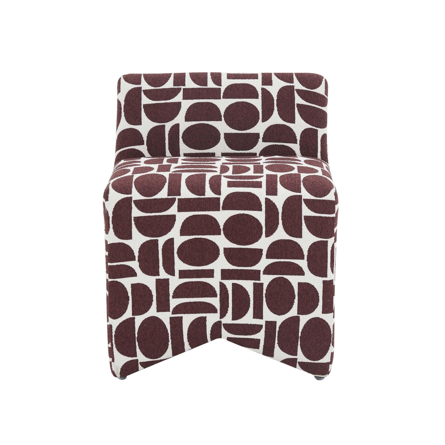 cleopatra merlot geometric jacquard weave stool