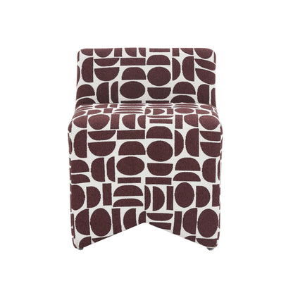 Cleopatra Merlot Geometric Jacquard Weave Stool