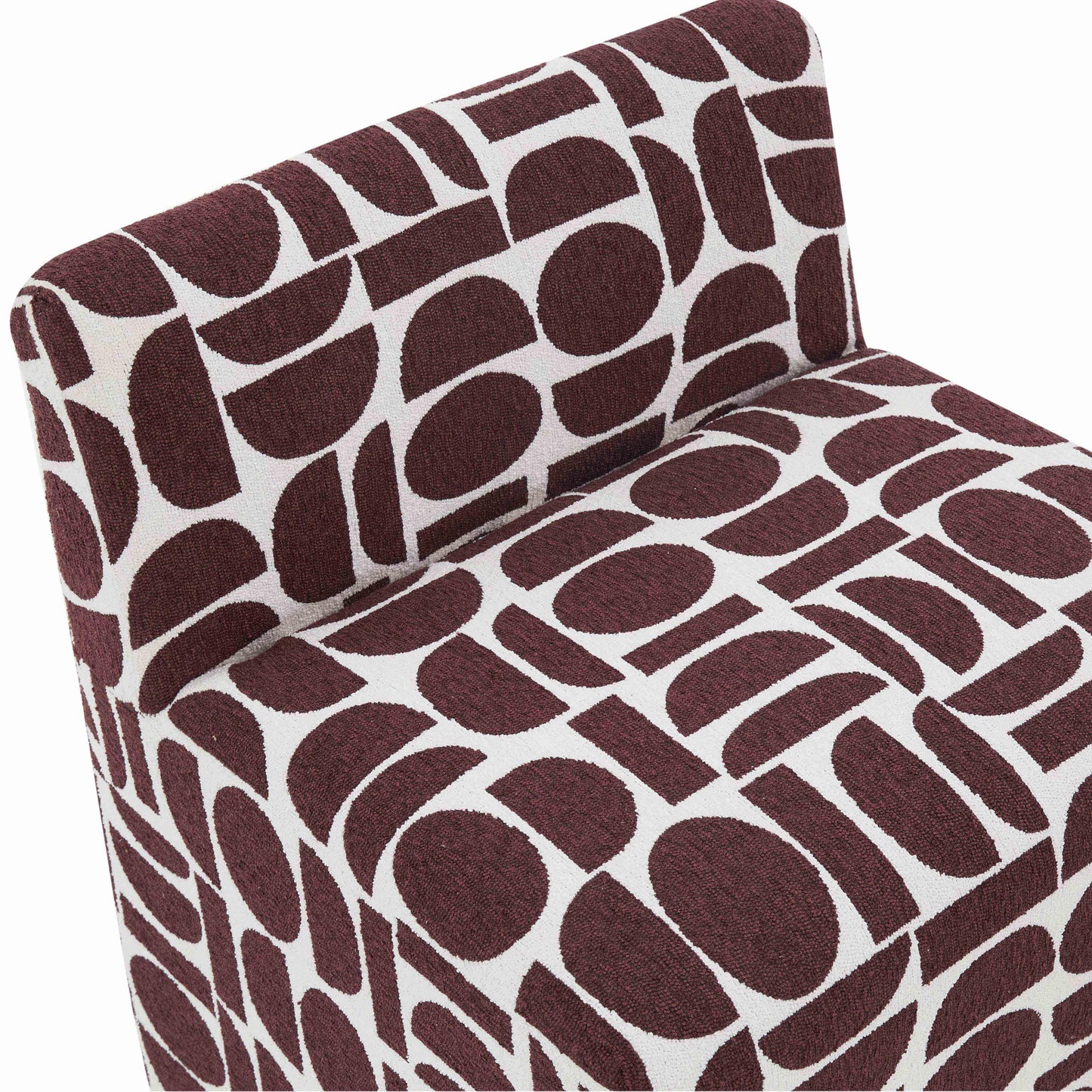 cleopatra merlot geometric jacquard weave stool