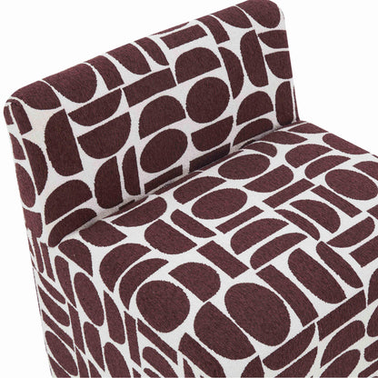 Cleopatra Merlot Geometric Jacquard Weave Stool