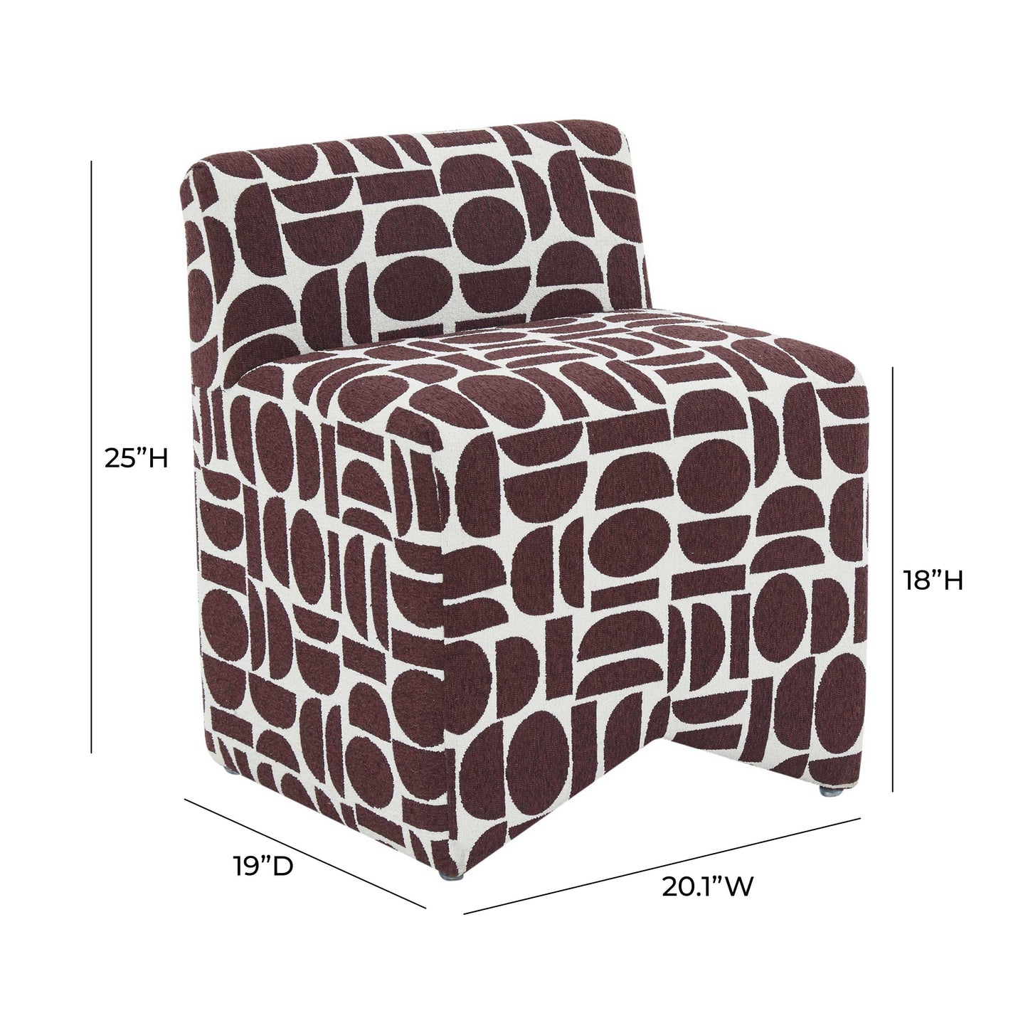 cleopatra merlot geometric jacquard weave stool