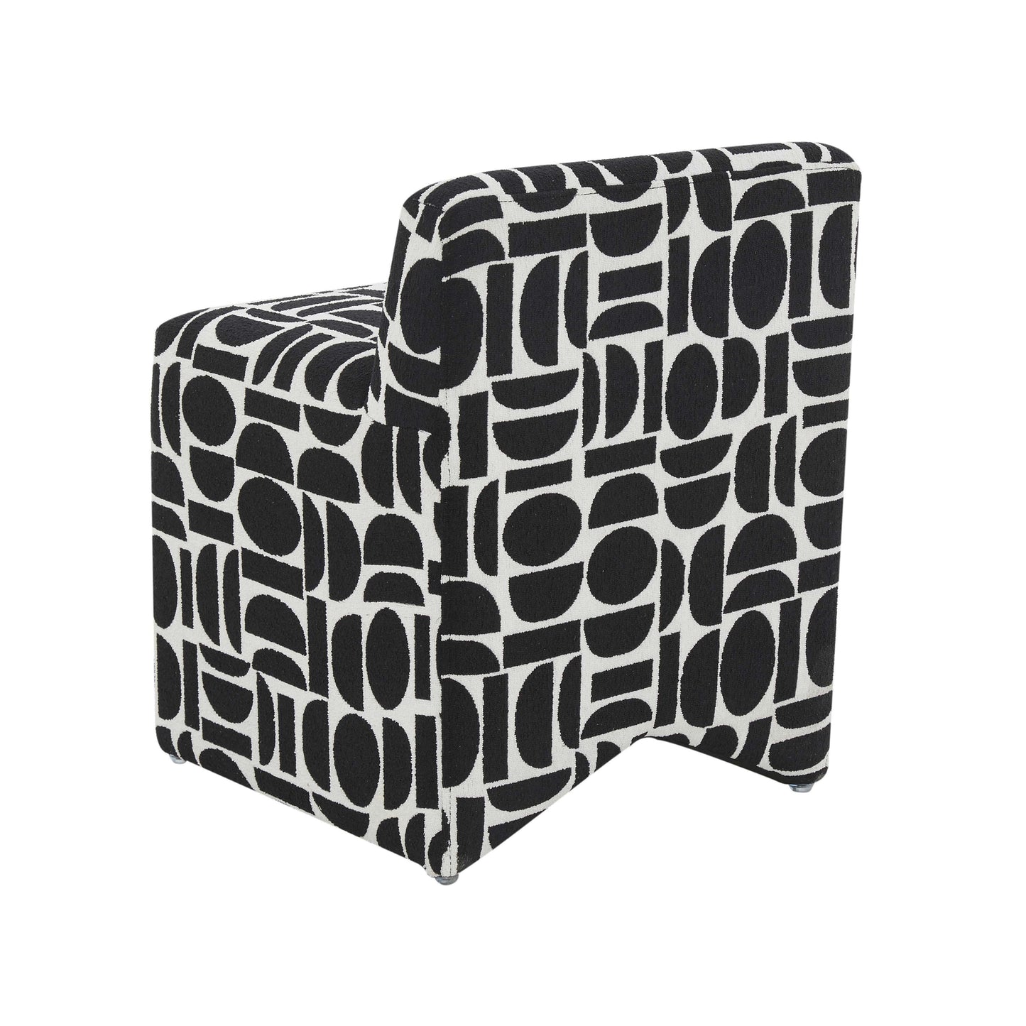 cleopatra black geometric jacquard weave stool