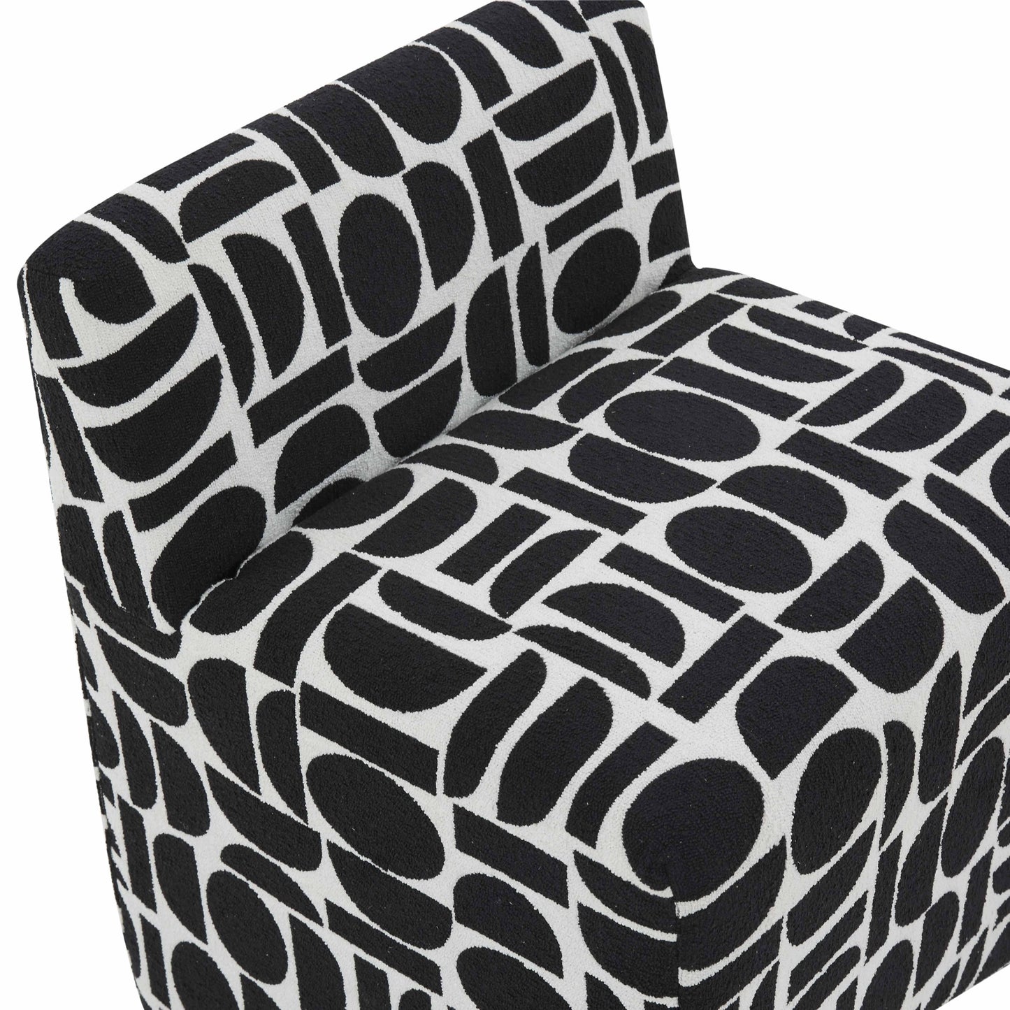 cleopatra black geometric jacquard weave stool