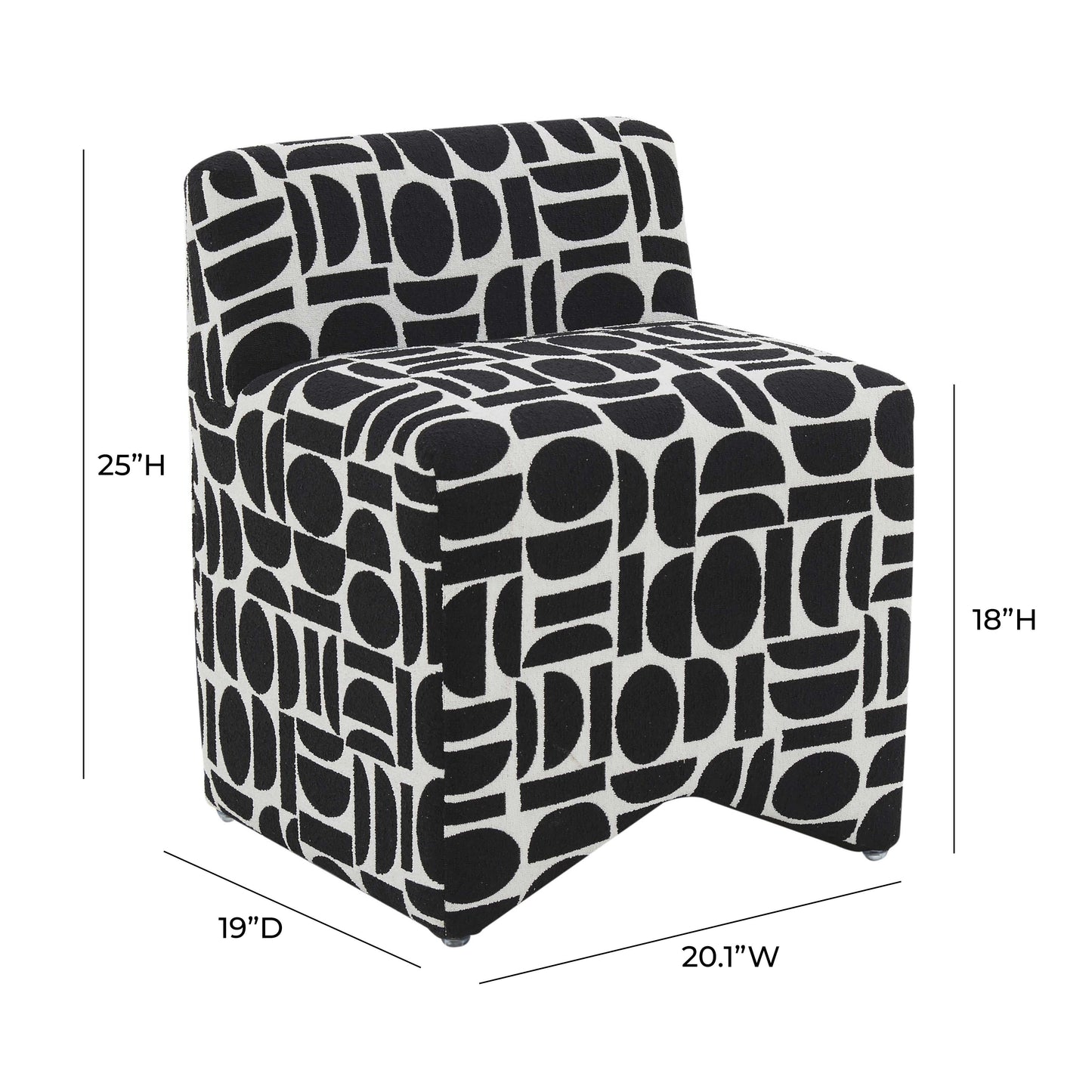 cleopatra black geometric jacquard weave stool