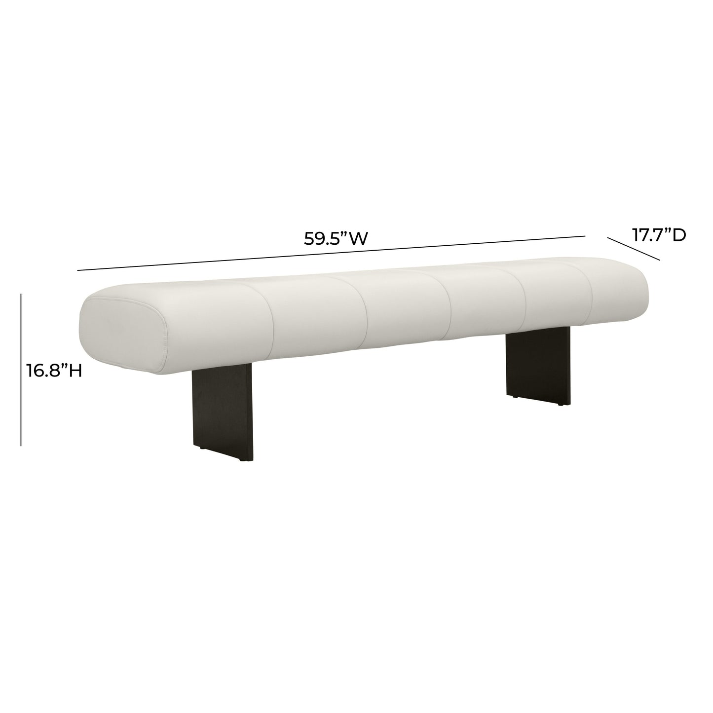 saint cream vegan leather bench