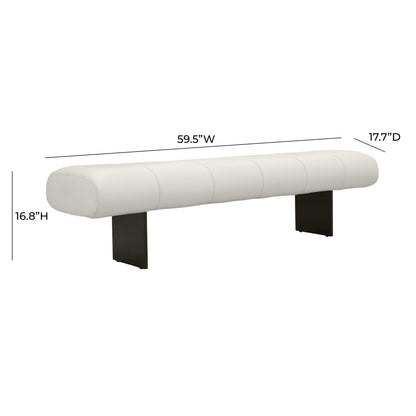 Saint Cream Vegan Leather Bench