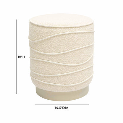 Tarra Cream Boucle Ottoman