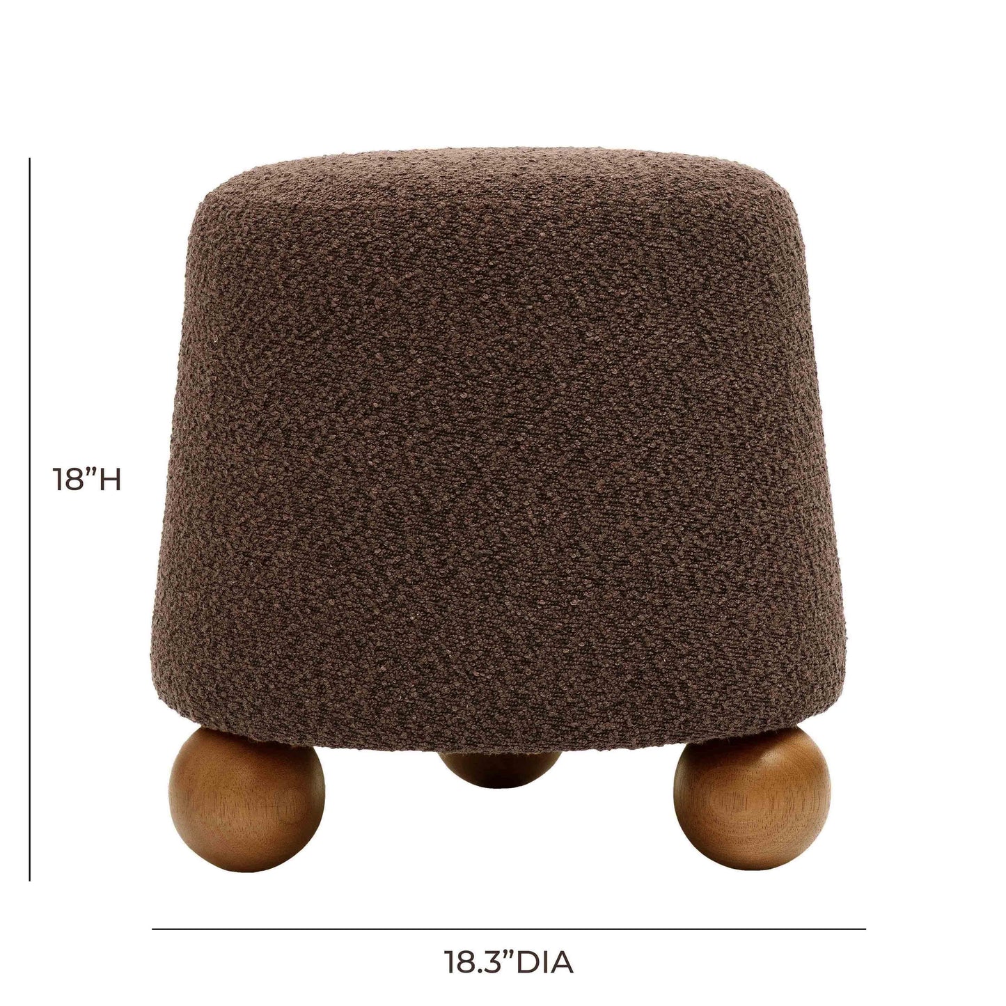 tarra chocolate brown boucle stool