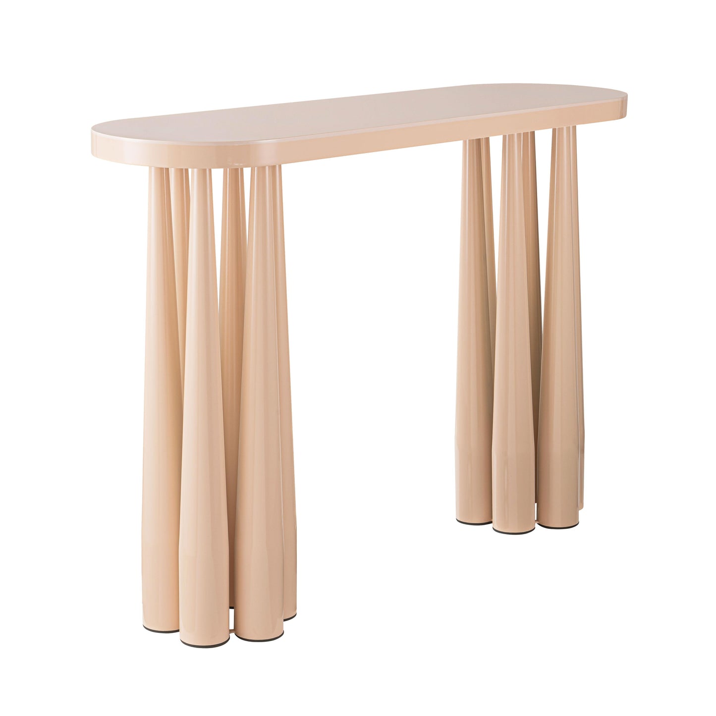 tarra peach rose glossy console table