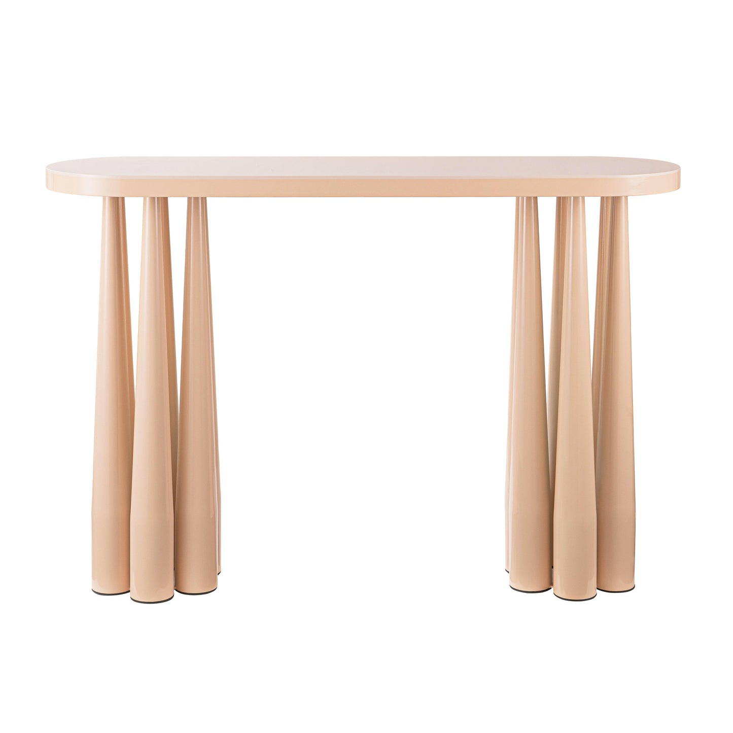 tarra peach rose glossy console table