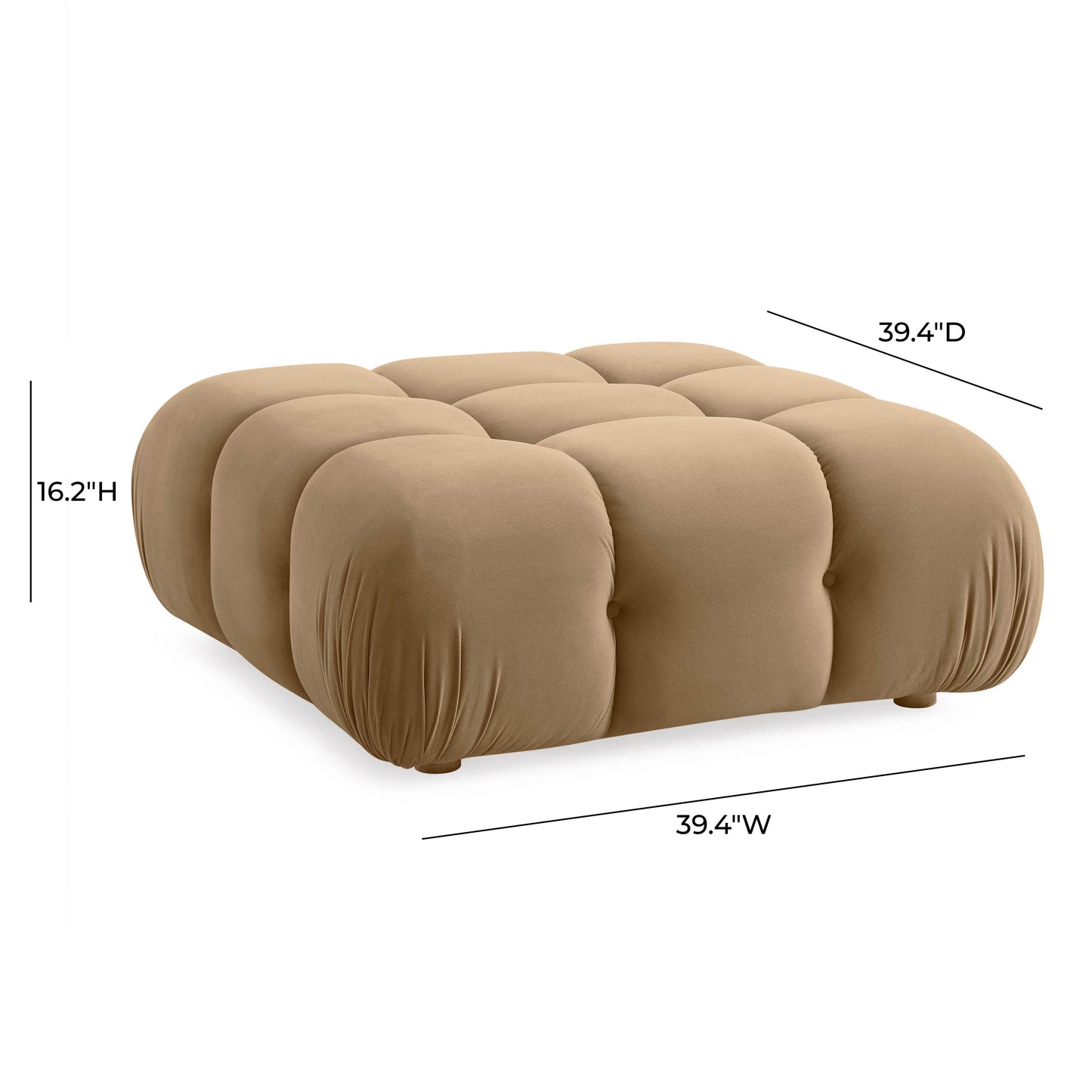 skully cafe au lait performance velvet modular ottoman