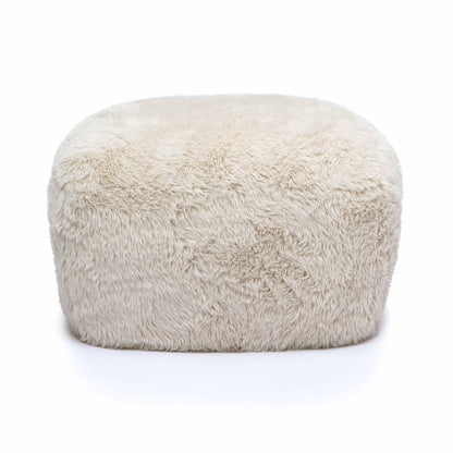 Tarra Natural Vegan Shearling Ottoman