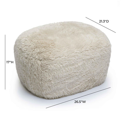 Tarra Natural Vegan Shearling Ottoman