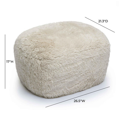 Tarra Natural Vegan Shearling Ottoman