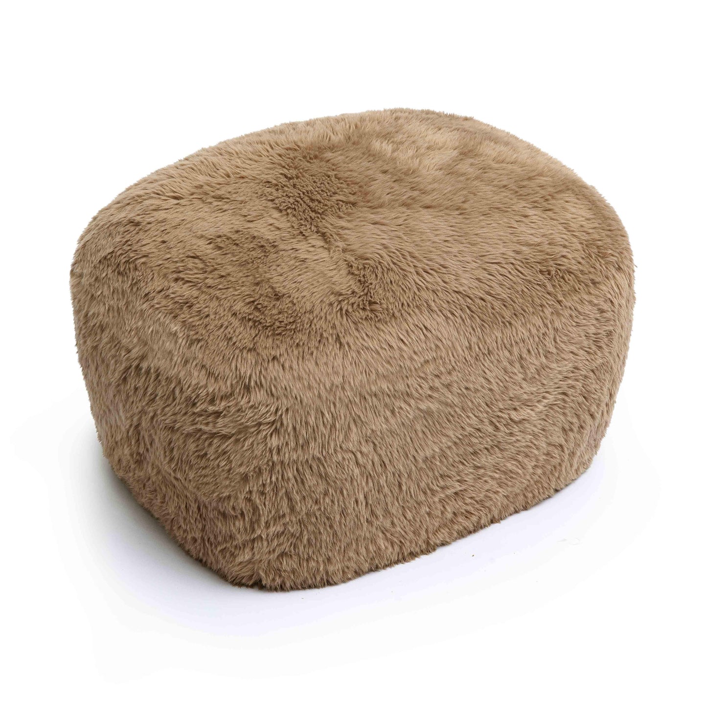 tarra dark taupe vegan shearling ottoman