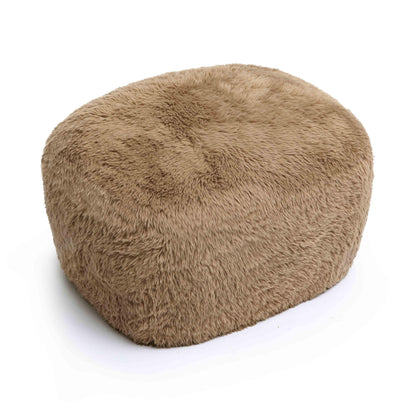 Tarra Dark Taupe Vegan Shearling Ottoman