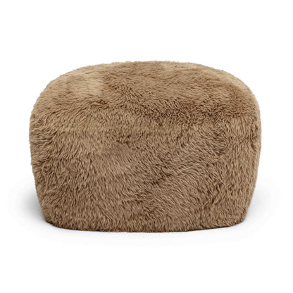 Tarra Dark Taupe Vegan Shearling Ottoman