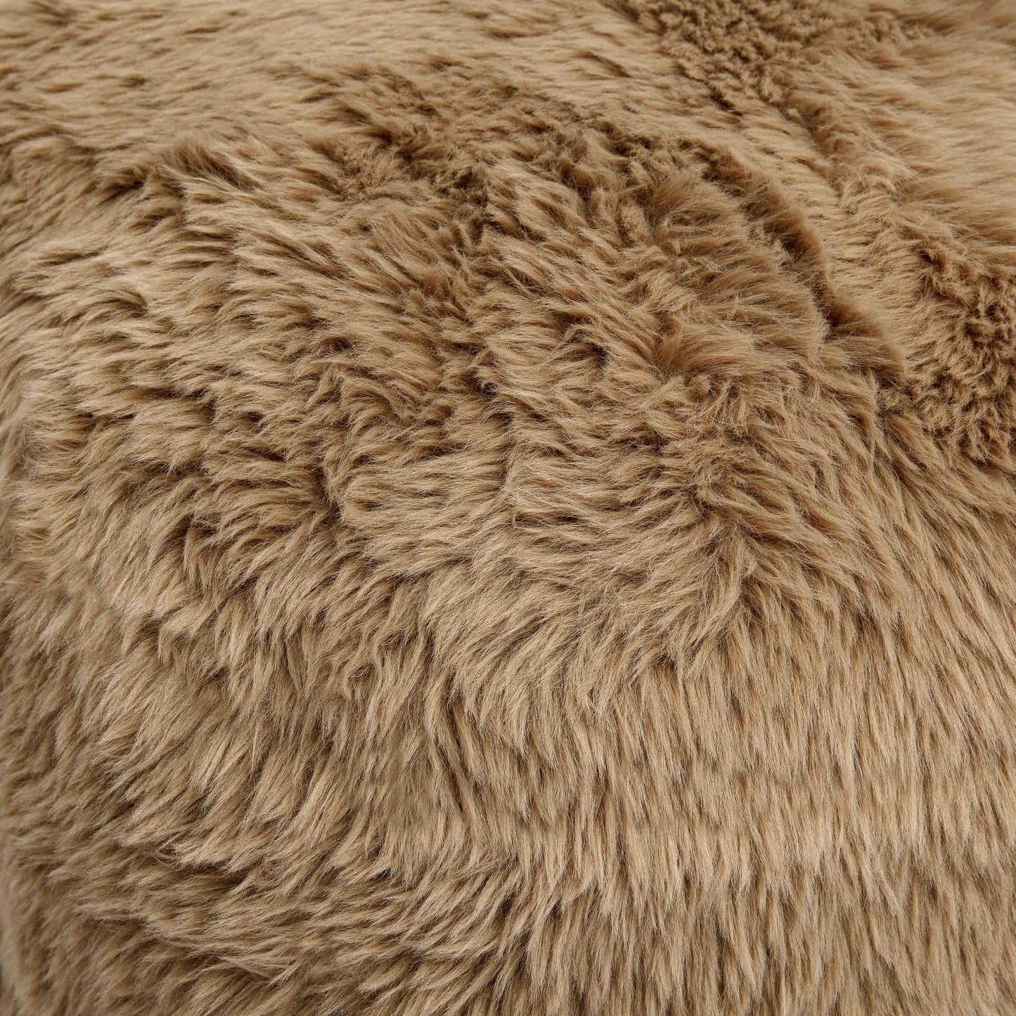 tarra dark taupe vegan shearling ottoman