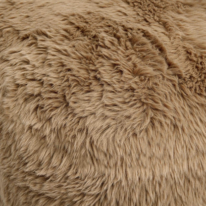 Tarra Dark Taupe Vegan Shearling Ottoman