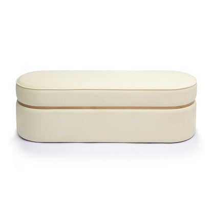 Tarra Cream Velvet Bench