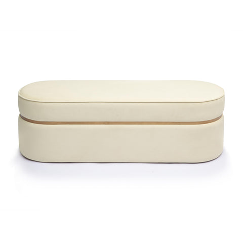 Tarra Cream Velvet Bench