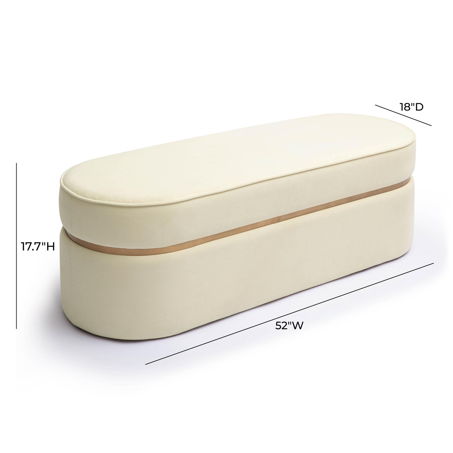 tarra cream velvet bench