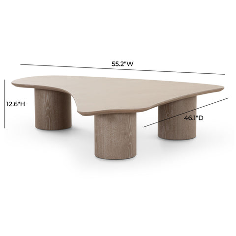 Margaux Savoy 55" Washed Ash Organic Low Coffee Table - image 7