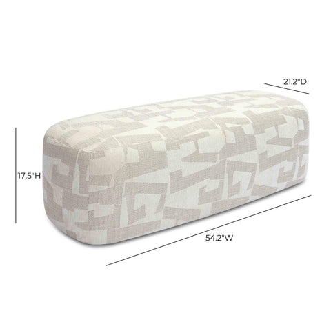 Noemie Laurent 54" Cream Performance Jacquard Bench - image 6