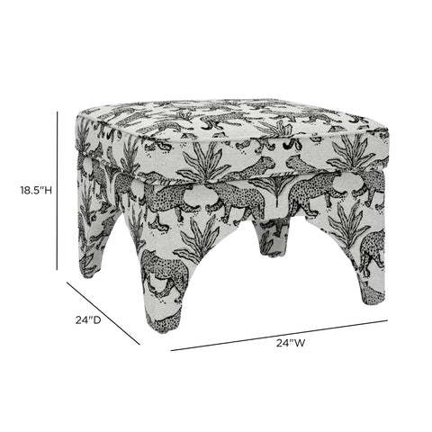 Elodie Savoy Leopard Performance Jacquard Ottoman - image 6