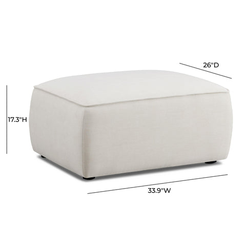 Sabine Verona Sand Upcycled Performance Linen Ottoman - image 4