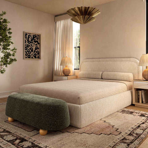 Margaux Lucerne 48" Contract-Grade Faux Mohair Large Ottoman - image 2