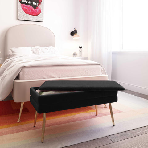  31" Velvet Storage Bench - image 2