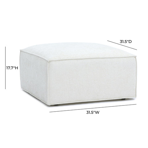 Ines Orleans Performance Chenille Basketweave Ottoman - image 6