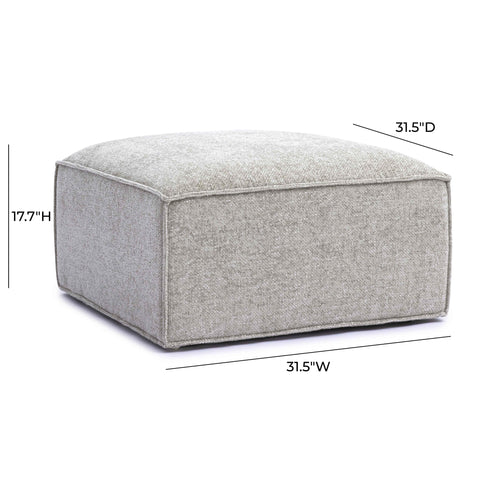 Ines Orleans Performance Chenille Basketweave Ottoman - image 6