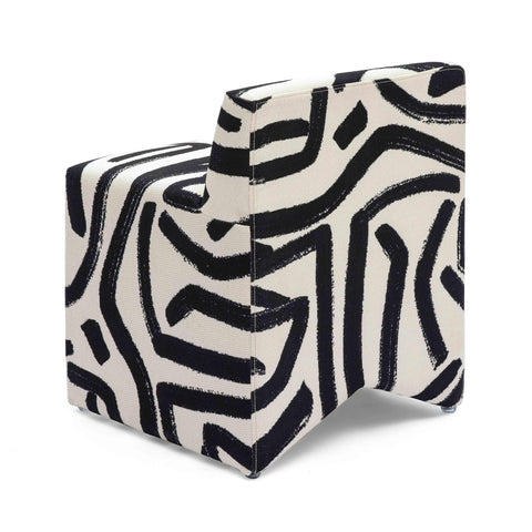 Estelle Rivoli Black Brushstroke Print Contract Grade Accent Stool - image 4