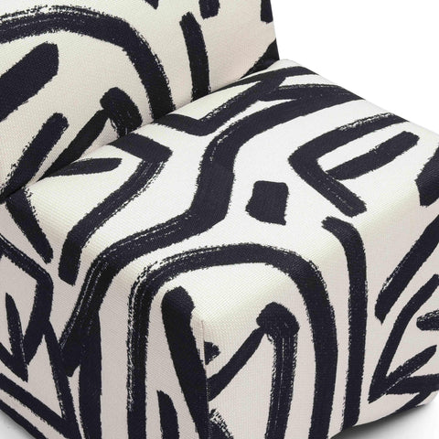 Estelle Rivoli Black Brushstroke Print Contract Grade Accent Stool - image 5