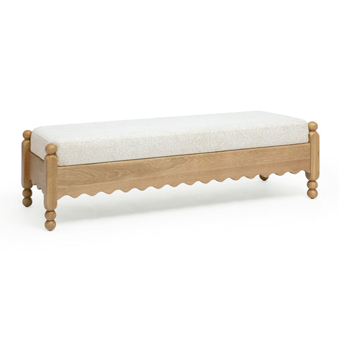 Aurelia Verona 56" Cream Performance Basketweave Bench - image 3