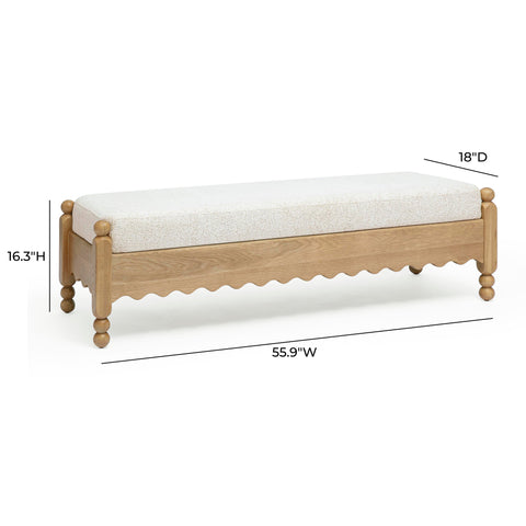 Aurelia Verona 56" Cream Performance Basketweave Bench - image 6