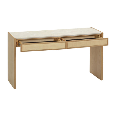Aurelia Ravenna 56" Natural Oak 2-Drawer Console Desk - image 3