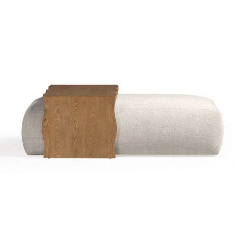 Noemie StClair 54" Performance Basketweave Ottoman with Bridge Table - image 3