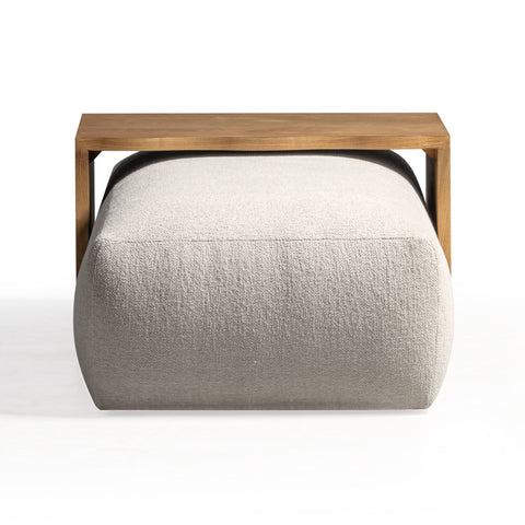 Noemie StClair 54" Performance Basketweave Ottoman with Bridge Table - image 5