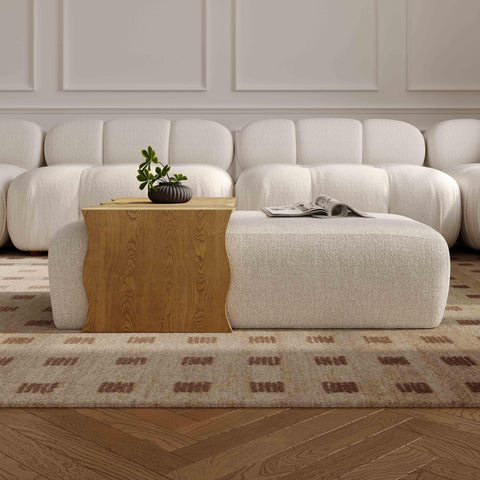 Noemie StClair 54" Performance Basketweave Ottoman with Bridge Table - image 2
