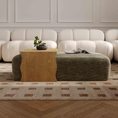 Noemie StClair 54" Performance Basketweave Ottoman with Bridge Table - image 2