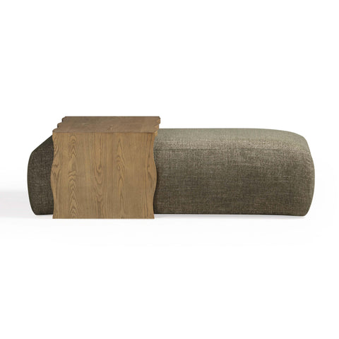 Noemie StClair 54" Performance Basketweave Ottoman with Bridge Table - image 3