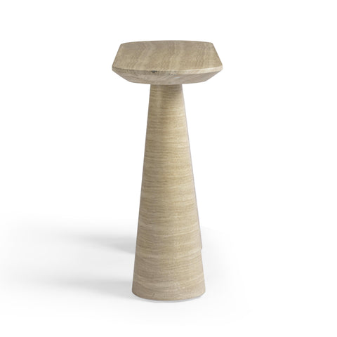 Solene Siena 47" Faux Travertine Indoor/Outdoor Console Table - image 4