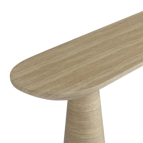 Solene Siena 47" Faux Travertine Indoor/Outdoor Console Table - image 5