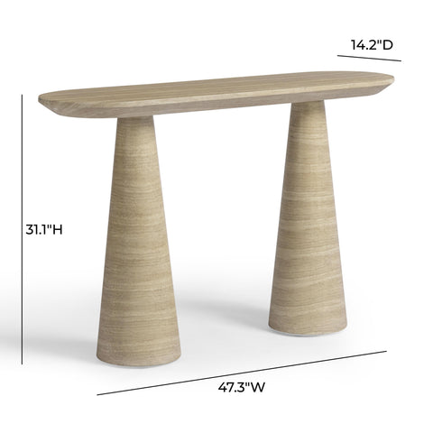 Solene Siena 47" Faux Travertine Indoor/Outdoor Console Table - image 6