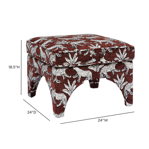 Elodie Savoy Leopard Performance Jacquard Ottoman - image 6